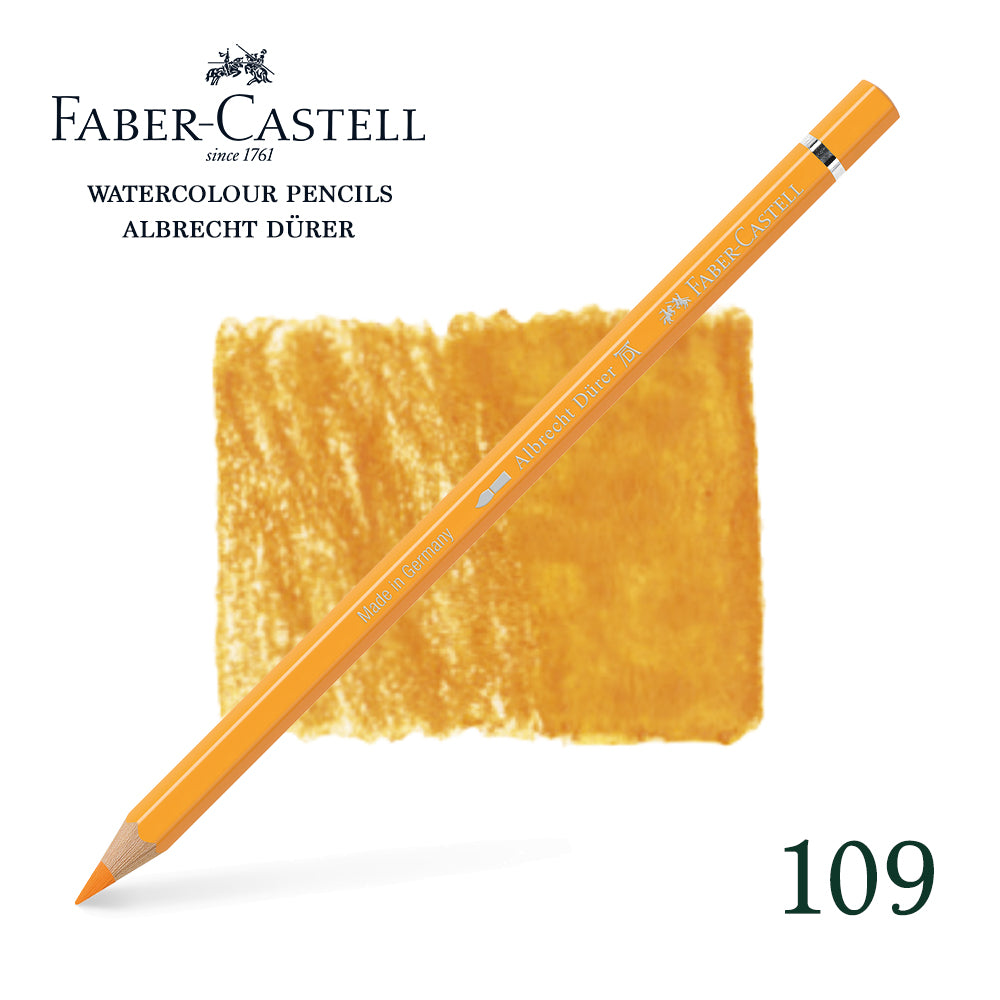 109 Dark chrome yellow - Watercolor pencil - Faber Castell - Albrecht Durer