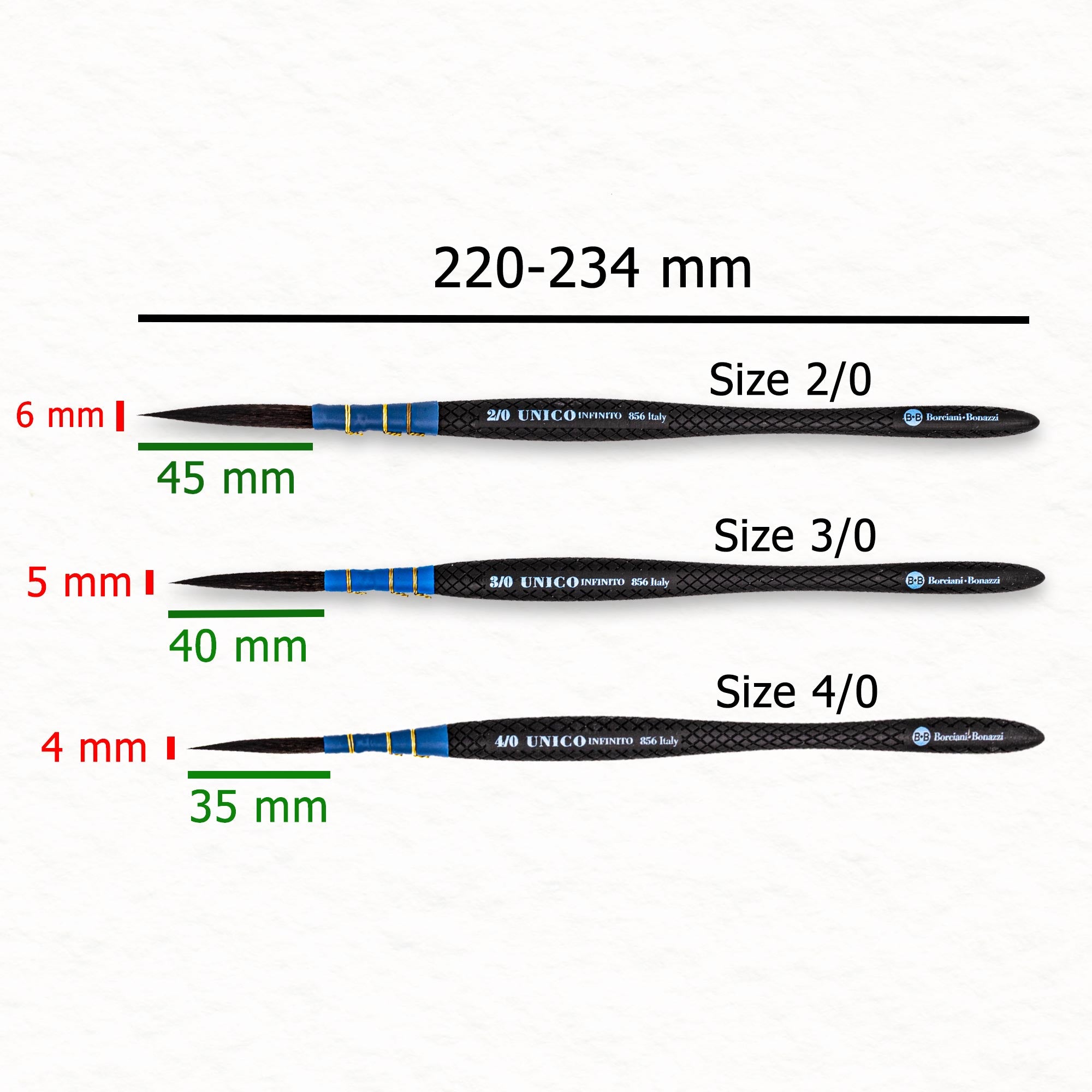 Unico Infinito - Liner extra long - Borciani Bonazzi - Pinceau aquarelle synthétique