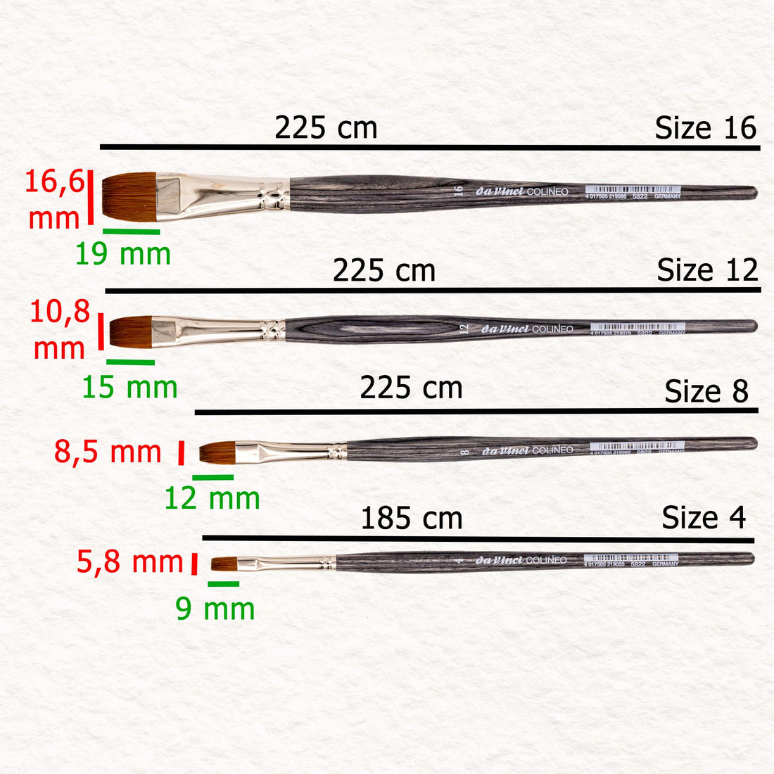 Colineo - Plat - Da Vinci - Synthetisch aquarelpenseel