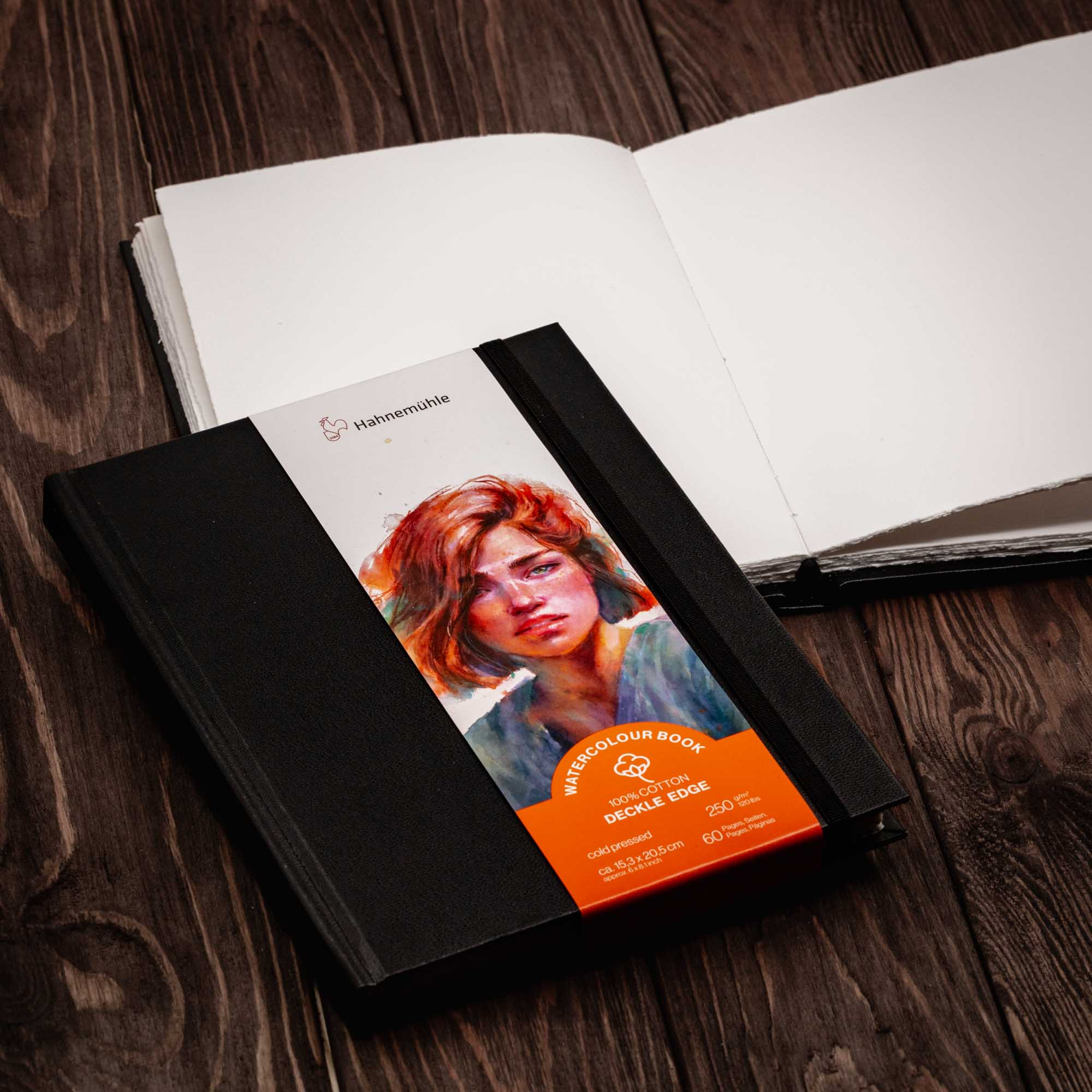 A5 Portrait - Hahnemühle - 100% Cotton watercolor sketchbook with deckled edge